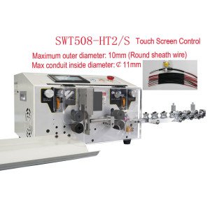 450W Automatic Wire Stripping Machine SWT508-HT2, 10cm Max Dia Cable Peeler, Touch Screen Option - Product Image