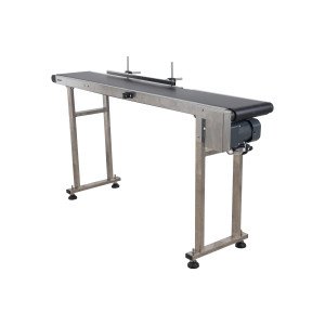 Adjustable Stainless Steel Conveyor Belt Table with Guard Rail - Product Image